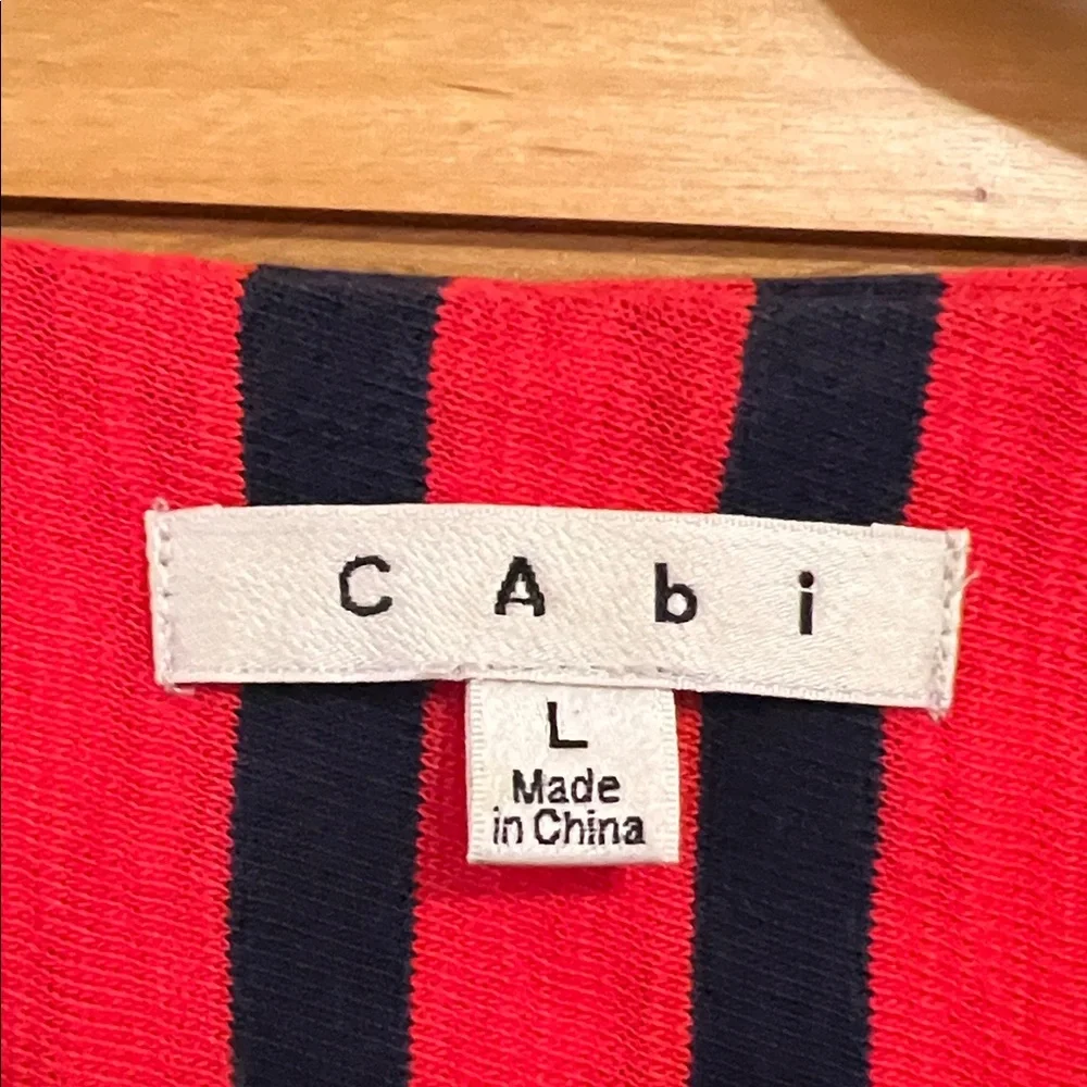 CAbi Nautical Navy and Red Striped Women's Blazer - Picture 2 of 8